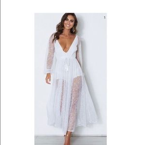 Lucky Star Glitter Gown White Fox Boutique